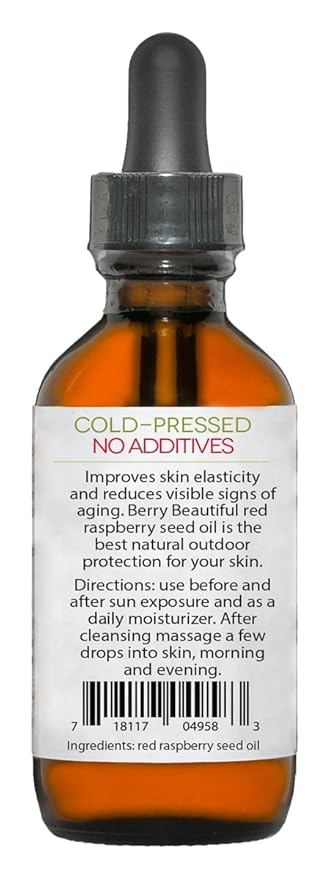 100% Pure Red Raspberry Seed Oil – 2 fl oz | Sustainably Cold-Pressed from Northwest Co-op Raspberries