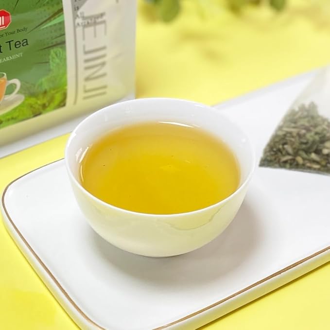 XIEJINJI Spearmint Tea Bags, 40 Count - 100% Pure Spearmint Leaves, Antioxidant-Rich, Supports Digestion, Refreshing & Soothing