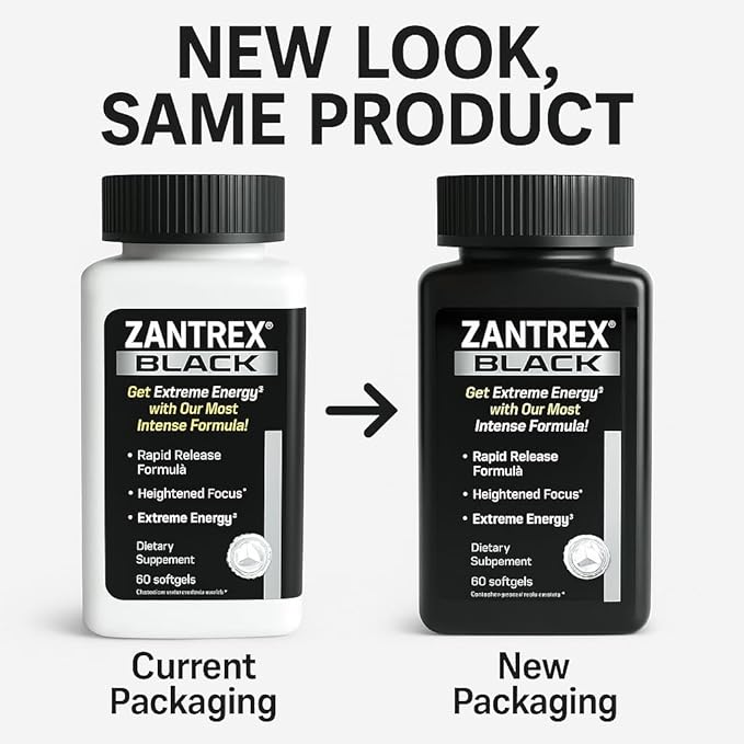 Zantrex Black – Naturally Boost GLP-1 & Metabolism Support | Thermogenic Energy, Weight Management Formula | 60 Pills