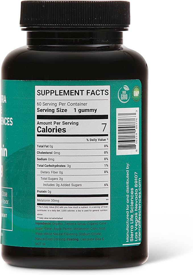30mg Melatonin Gummy | High Dose Sleep Support for Adults | Advanced One-A-Day Formulation Made with Apple-Derived Gummies | Vegan, Non-GMO (30 Count)