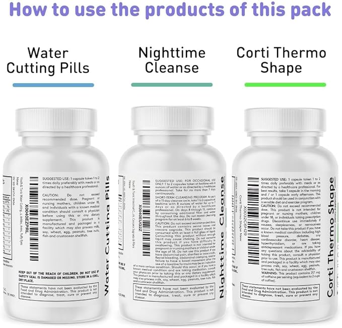 Youth & Tonic Sculpt Shred Cleanse Detox 3X Weight Loss Pills: Appetite Suppressant, Fat Burner, Energy Booster & Nighttime Cleanse for Diet – 120 Pills