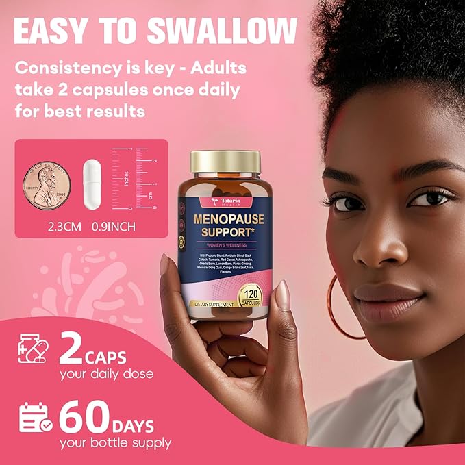 (2 Packs) 40-in-1 Menopause Supplements for Women, Multibenefit & Complete Black Cohosh for Hot Flashes, Night Sweats & Hormone Balance, w/ Probiotics, DIM, Vitex, Dong Quai, Red Clover and More