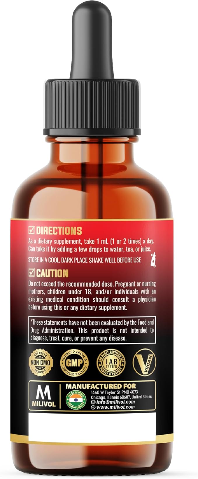 11in1 Cayenne Pepper Liquid Drops with Hawthorn Berry, Vitamin D3 K2, Beet Root, Garlic, Ginger, Ceylon Cinnamon, Turmeric, Berberine and Bitter Melon - 60 Days Supply - 2Fl Oz