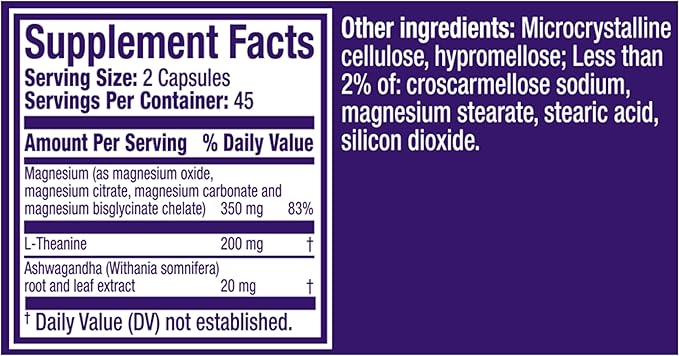 ZzzQuil Pure Zzzs, +Magnesium Capsules, L-Theanine and Magnesium, Sleep Aid, 4-in-1 Magnesium: Citrate, Bisglycinate, Oxide, and Carbonate, Sleep Aids for Adults, 90 Sleep Capsules