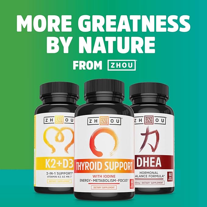 Zhou DIM Active - DIM Supplement, Hormone Balance for Women & Men, Hormonal Support with 250mg Diindolylmethane - 60 Vegan Capsules