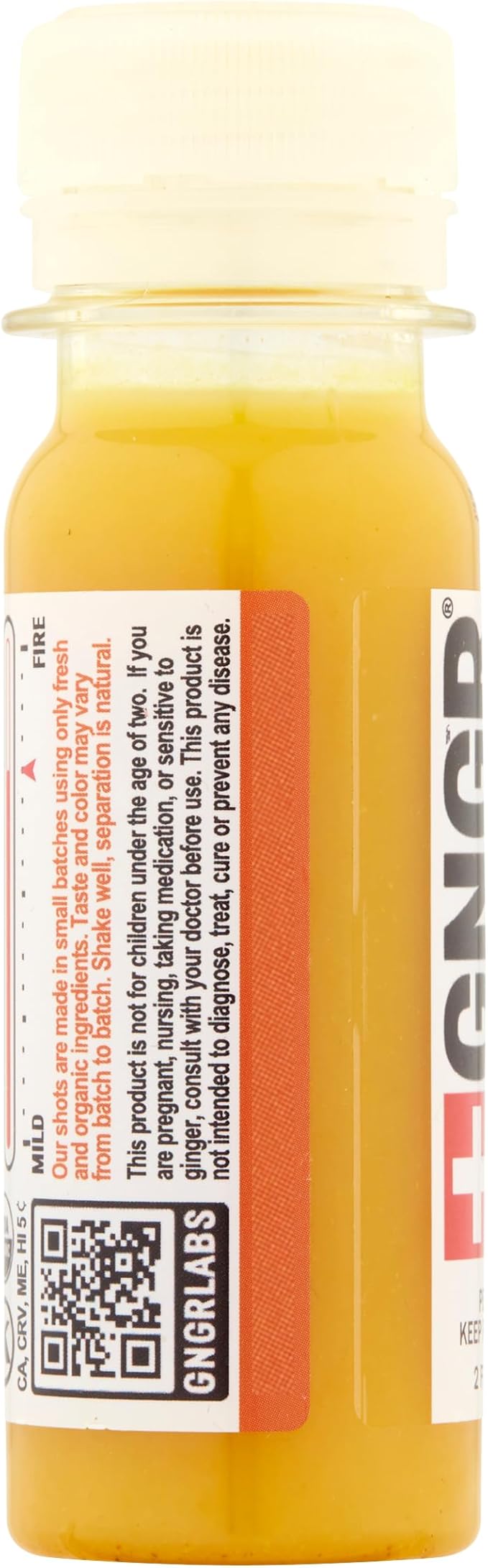 +GNGR Vitamin C Immunity Booster Cold-Pressed Ginger Shot with Turmeric, Cayenne, Acerola, Immunity Shot with Peruvian Ginger Juice for All Natural Immune & Digestive Support 2 fl oz (Pack of 12)