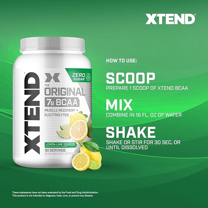 Xtend XTEND Original BCAA Powder 7g BCAA and 2.5g L-Glutamine, Sugar Free Post Workout Muscle Recovery Drink with Amino Acids for Men & Women, 90 Servings