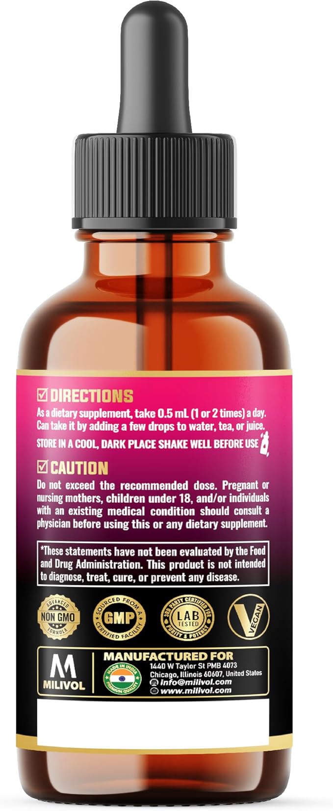 5in1 Cayenne Pepper Liquid Drops with Vitamin D3, Vitamin K2, Hawthorn Berry and Beet Root - Digestion Support - 1 FL Oz - 60 Days Supply