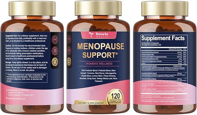 2 Packs, Complete Menopause Supplements for Women, 40-in-1 Hormone Balance for Women Night Sweats Relief*, Hot Flashes, w/Black Cohosh, Probiotics, DIM, Vitex, Dong Quai, Red Clover
