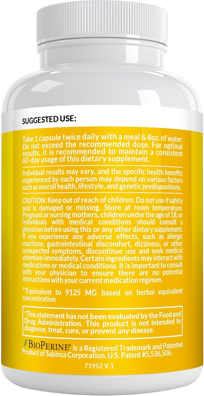 19-in-1 Extra Strength Peruvian Maca Root Capsules - 9125 mg Ashwagandha Supplements with Fenugreek and Ginseng for Mood, Hormone and Performance Support (120 ct)