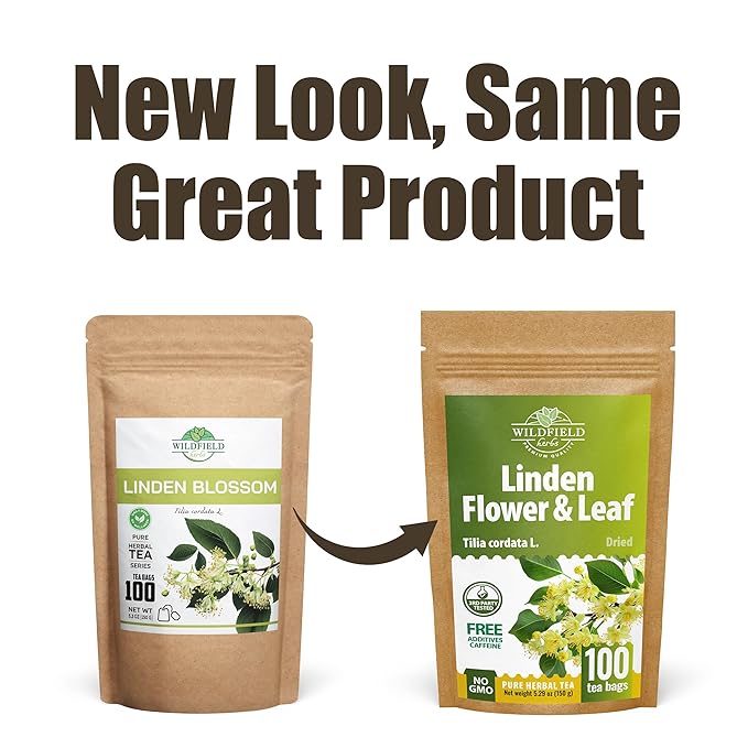 100 Bags Linden Tea Dried Linden Flower Tea Herbal (Tilia Cordata) - 100 Count 1.5g Bags Herb Lipa