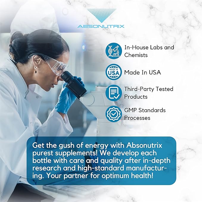 Absonutrix Lycopene Complex- 50 mg 4 Oz Bottle, 200 Highly Potent Servings, Pure Ingredients, Third-Party Tested, Quick Absorption, GMP-Certified, Non-GMO, Cruelty-Free Products, Made in USA