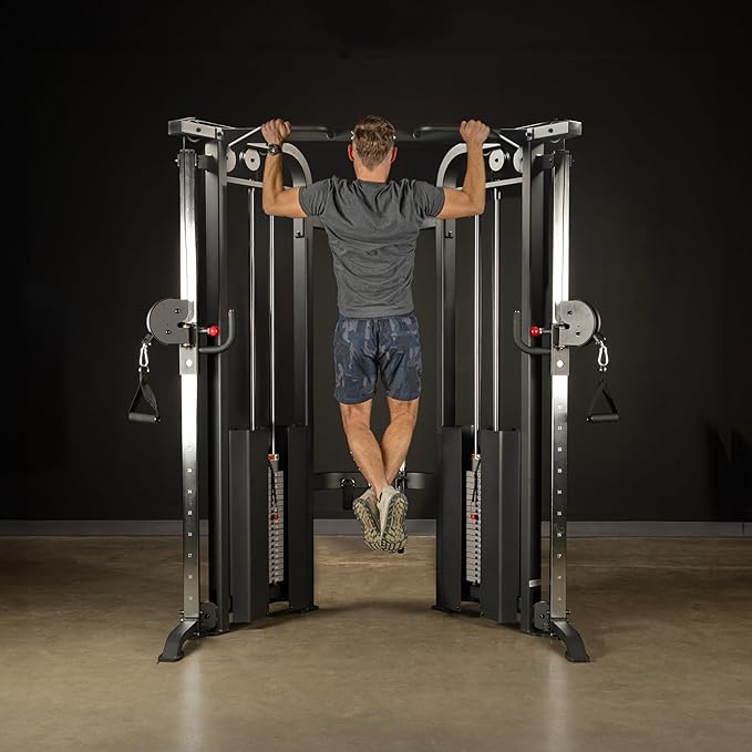 XMARK Functional Trainer with Dual Weight Stacks, All-in-One Cable Machine & Crossover for Full Body Strength Training at Home or Garage Gym