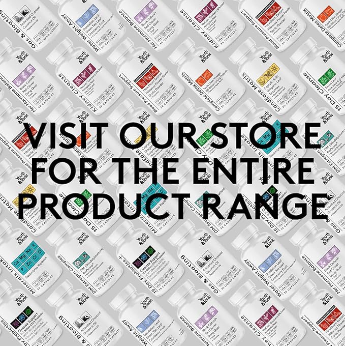 Youth & Tonic Natural Blood Pressure Support Supplement w/Hawthorn Hibiscus & High Potency Diuretic Herbs & Vitamins for Water Retention | 30 BP Capsules to Maintain a Good Health | Women & Men