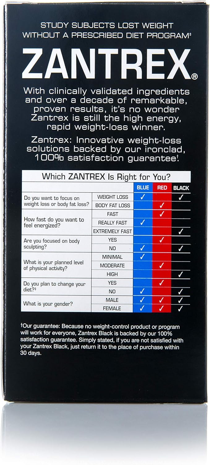Zantrex Black – Naturally Boost GLP-1 & Metabolism Support | Appetite Suppressant, Thermogenic Energy, Weight Loss Formula | 84 Pills