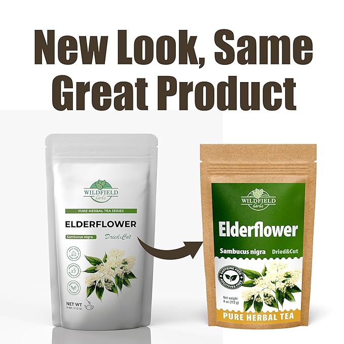 4 oz. Dried Elderflower Tea Herbal Tea (Flores Sambuci Nigrae) - 113g Elder Flower Herb Espino Blanco