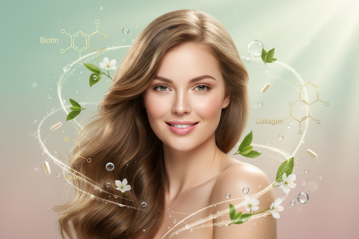 Hair & Skin Vitality: B7 (Biotin), Collagen, and Organic Care