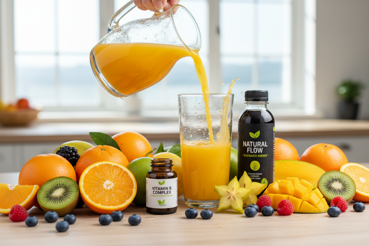 Natural Energy Boost: Endurance & Energy, Vitamin B, and Organic Fruit Drinks