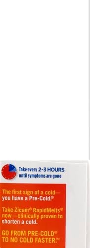 Zicam Cold Remedy Zinc Rapidmelts | Orange Cream Flavor | Shortens Cold Duration | Sugar-Free | Homeopathic