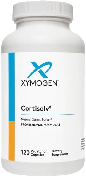 XYMOGEN Cortisolv Cortisol Supplement - Ashwagandha Supplement with L Theanine to Support Healthy Cortisol Levels, Energy, Relaxation and Mental Clarity (120 Capsules)