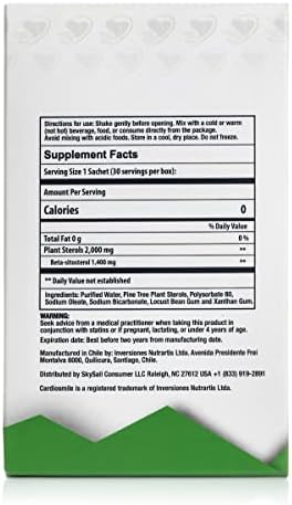 2000mg Plant Sterols Supports Healthy Cholesterol Levels with 1400mg beta-Sitosterol for Heart & Metabolic Health Support, 90 Day Supply in Single Use Liquid Packets