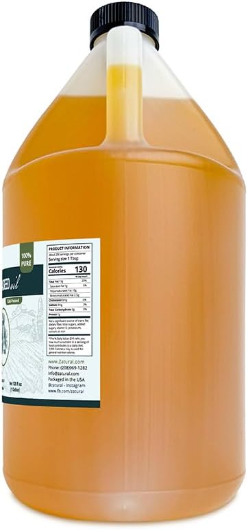 Zatural Flaxseed Oil Organically Grown 100% Pure Flax Seeds Cold Pressed Vegan Omega Fatty Acids 128oz (1 Gallon)