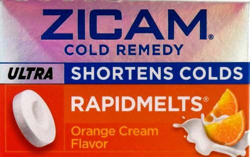 Zicam Cold Remedy Zinc Rapidmelts | Orange Cream Flavor | Shortens Cold Duration | Sugar-Free | Homeopathic