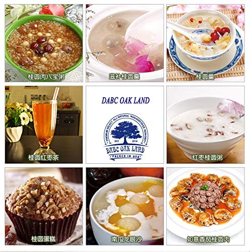 1 LB/Bag Dried Longan, DABC OAK LAND Natural Premium Thailand Sun Dried Longan High Nutrition Vitamin, Snack Food Dried Fruit Supplement for Beauty, Sleep, Mood, Stress, Authentic Taste of Thailand