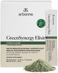 Arbonne GreenSynergy Elixir – Citrus-Flavored Greens Powder with 13 Digestive Enzymes, Vegan Collagen Builder, Probiotics, and Prebiotics – Supports Gut Health and Digestion – 30 Stick Packs