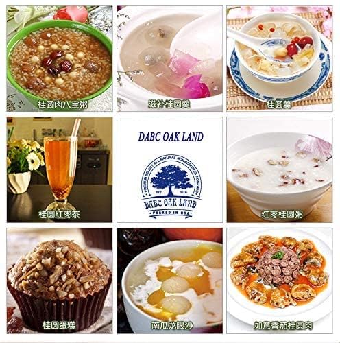 5 Pounds Natural Dried Longan, DABC OAK LAND 100% Fruit Meat, Premium Thailand Sun Dried Longan, Naturally Sweet, Healthy, Gluten-Free, Vegan, High in Vitamins, Dried Fruit Supplement 5bags of 1LB