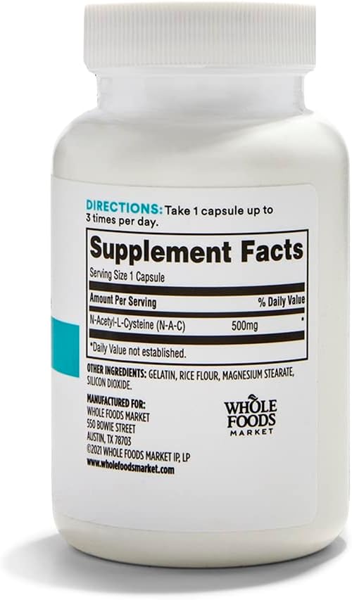 365 by Whole Foods Market, N-Acetyl L-Cysteine 500mg, 100 Count