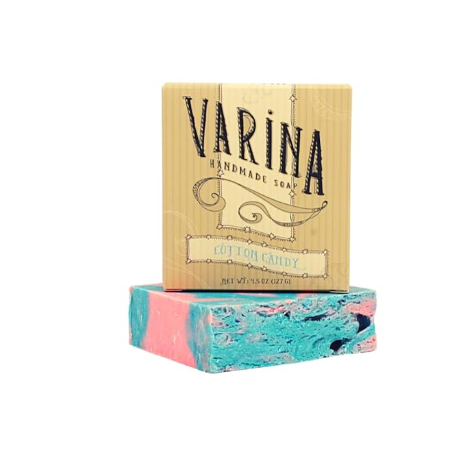 Varina Natural Cotton Candy Bar Soap - Gentle Cleansing for Sensitive Skin - 3 Pack