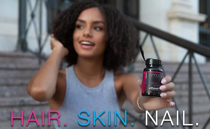 (2 Pack) Smarter Biotin 5000mcg in Avocado Oil, Vitamin B7, Non-GMO, 90 Mini Liquid Softgels, No Soy