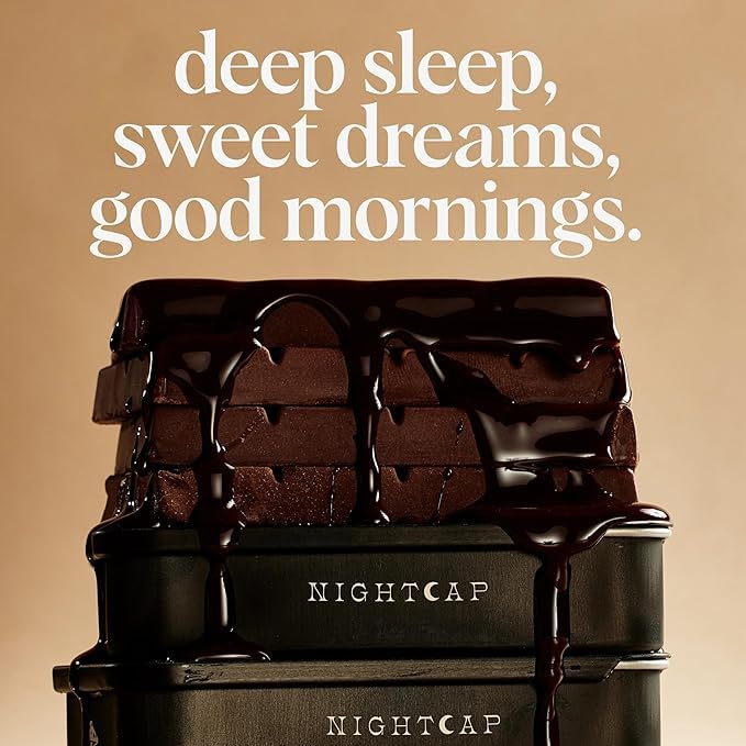 Nightcap 2-Pack | Functional Mushroom Chocolates | Supports Deep Sleep, Calm Mind, Stress Relief | Reishi, Magnesium, Zinc, L-Theanine & Chamomile | Helps to Fall & Stay Asleep, Cream
