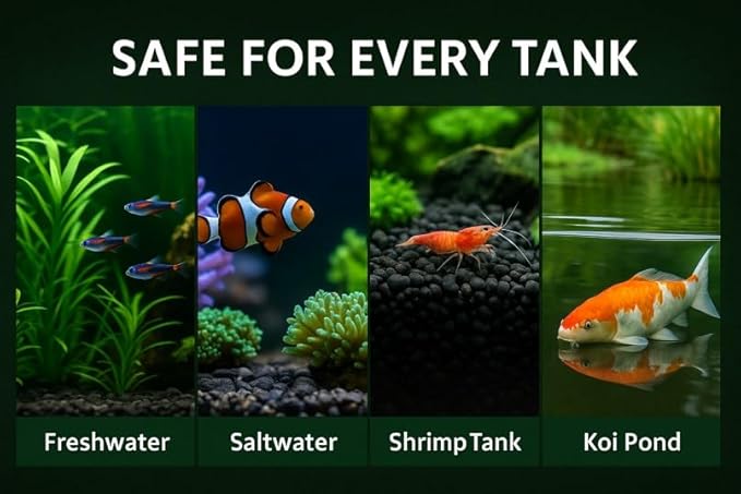 Activated Aquarium Charcoal – 1 Kg (2.2 Lb) – Activated Carbon from Coconut Shells – Filter Media Carbon for Fish Tank, Pond, Small Aquarium – Water Clarifier Granules for Filters