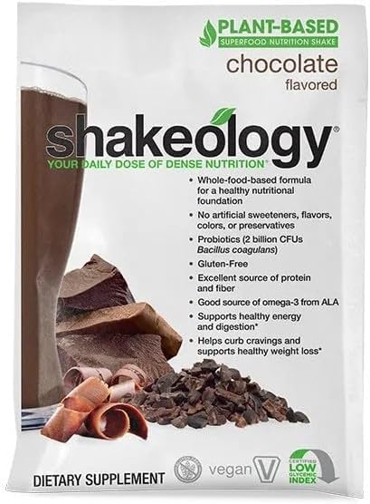BODi Shakeology Plant-Based Vegan Protein Powder – Gluten-Free Superfood Shake with Vitamins & Minerals – Helps Support Healthy Weight Loss & Gut Health, Chocolate, 14 Individual Packets