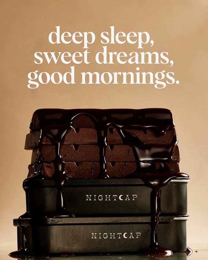 Alice Mushrooms Nightcap | Mushroom Chocolates | Supports Deep Sleep, Calm Mind, and Stress Relief - Reishi & L-Theanine | Regulates Sleep Cycles & Reduces Tension - Magnesium, Zinc