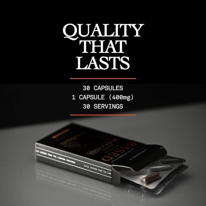 Based Supplements Butea Superba Extract - Traditional Thai Herb for Men's Vitality, Focus & Energy - Premium Root Powder with Natural Flavonoids