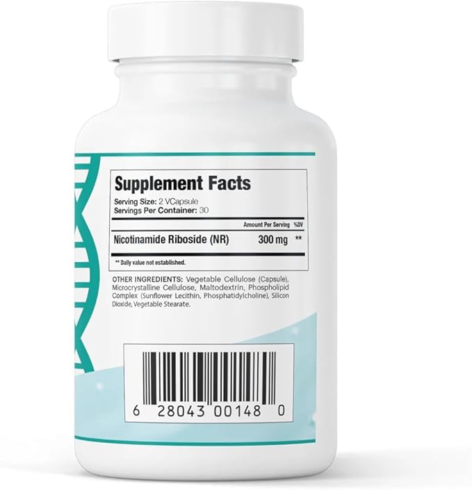 Liposomal NR 300mg Nicotinamide Riboside Supplement | Advanced NAD Boost for Cellular Energy and Mitochondrial Function | Gluten Free, Vegan, USA Made, Non-GMO | 60 Capsules