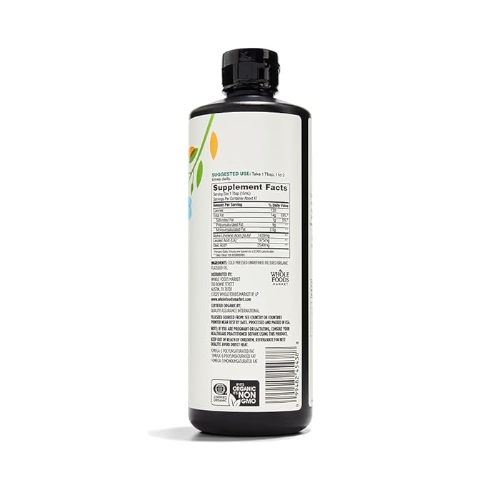 365 by Whole Foods Market, Flax Oil Filtered Organic, 24 Fl Oz (Pack of 2)