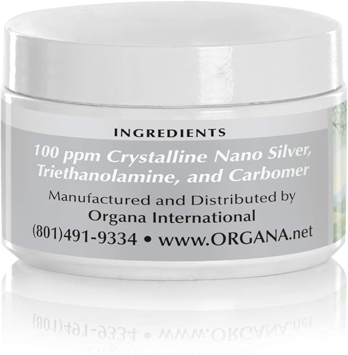 Organa Nano Silver Gel - Advanced Colloidal Silver Skin Cream - Wound Care & First Aid Gel Soothing Topical Ointment for Burns, Razor Burn and Sunburn Irritations - Unscented 4 Oz Jar