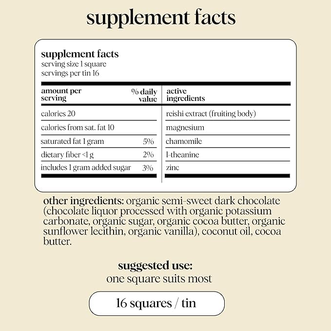 Nightcap 4-Pack | Functional Mushroom Chocolates | Supports Deep Sleep, Calm Mind, Stress Relief | Reishi, Magnesium, Zinc, L-Theanine & Chamomile | Helps to Fall & Stay Asleep