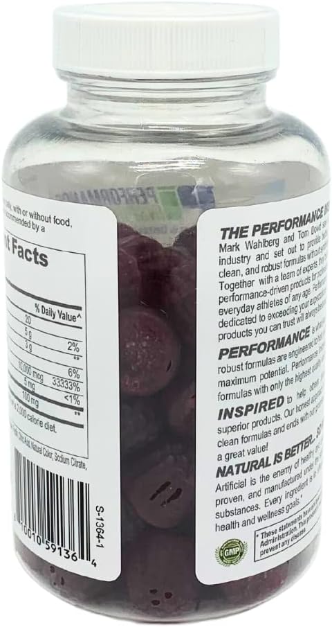 PERFORMANCE INSPIRED Nutrition Collagen + Biotin Gummies – Hydrolyzed Marine Collagen – Supports Hair, Skin & Nails – Raspberry Flavor – 60 Count