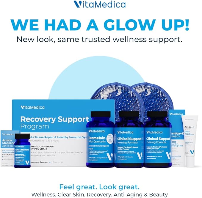 VitaMedica | Ultimate Recovery Bundle | Surgery Prep | Wound Healing | Supplements | Arnica K Oxide Cream | Hot Cold Packs | 30 Day Supply | Arnica Montana | Bromelain | Vitamin A | B Complex