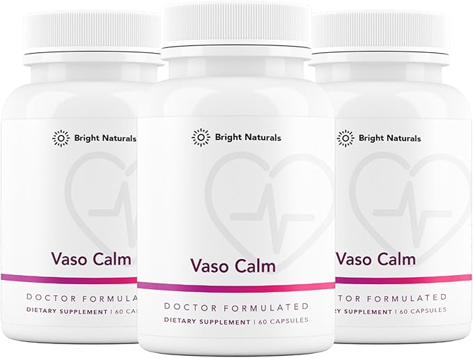 Vaso Calm - Healthy Blood Balance Supplement - Features Fermented Garlic, Celery and Grape Seed Extract, Hibiscus, and Vitamin K2 - Made in The USA, 180 Capsules