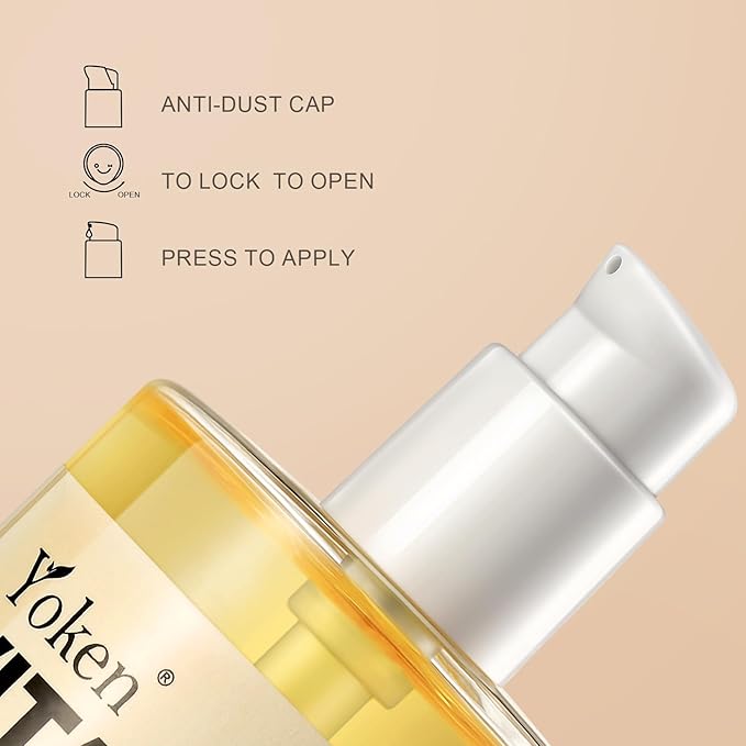 Yoken Vitamin E Oil 8 Fl Oz Organic Vitamin E oil for Skin 70,000 IU Vitamine oils for Scars Hair,Face,Nail,Scalp Perfect Bath and Body Oil Cold Pressed Hexane Free Non-GMO Gluten Free Formula