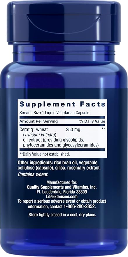 Life Extension Skin Restoring Ceramides, 30 Liquid Vegetarian Capsules (Pack of 3)