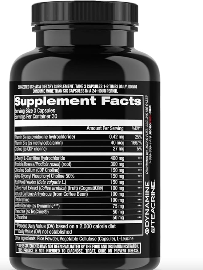 Jocko Fuel Brain Power - Nootropic Dietary Supplements for Memory & Focus wiht L Theanine, L Carnitine- Energy & Focus Supplement (90 Capsules)