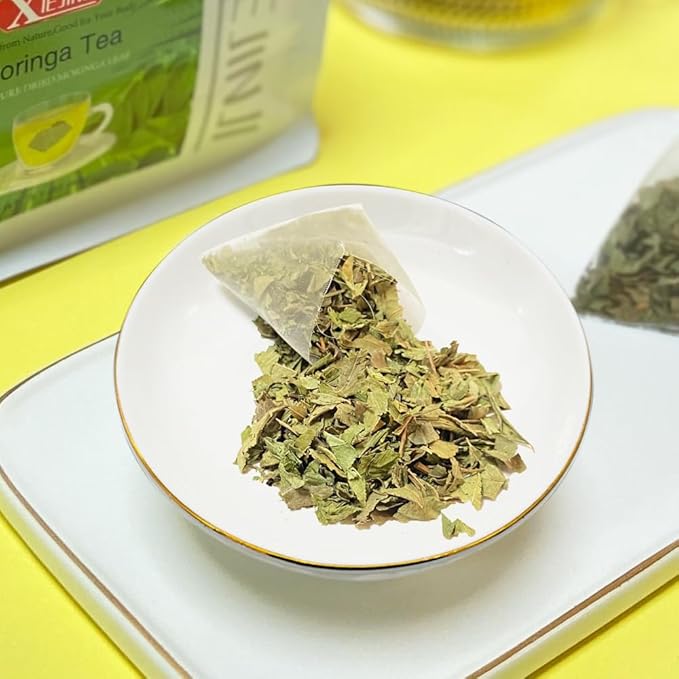 XIEJINJI Moringa Leaf Tea, 40 Tea Bags – Pure Moringa Superfood Infusion for Digestive Comfort & Immune Boost, Nutrient-Dense, Non-GMO, No Additives, Caffeine-Free