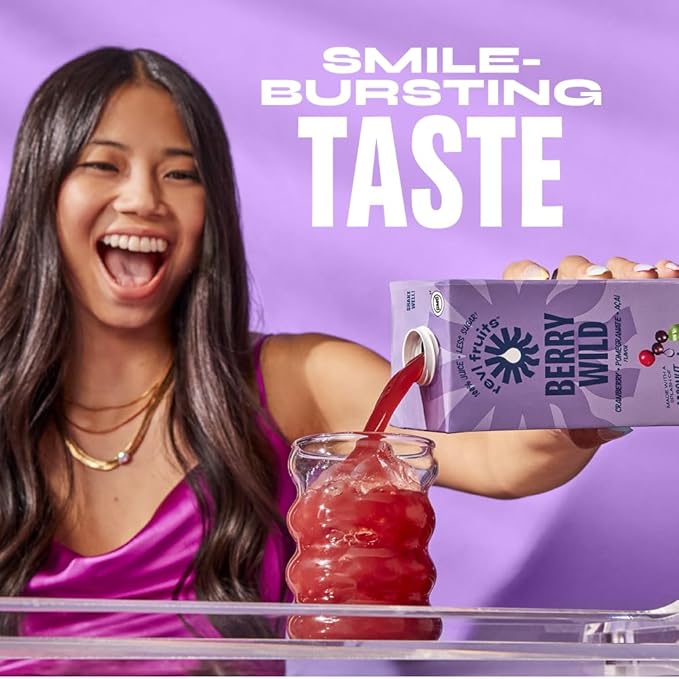 Revl Fruits™ 100% Juice, No Added Sugar, Cranberry Pomegranate Acai, Berry Wild, 32 fl oz. Carton (Pack of 2)